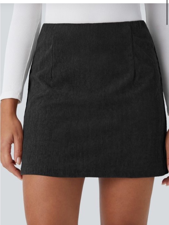 Halara Pants - Halara Mini Skort Black Corduroy High Rise womens size Small